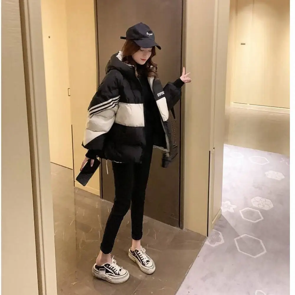 

Down Jacket Winter Women's Loose Casual Style Letter Print Down Jacket